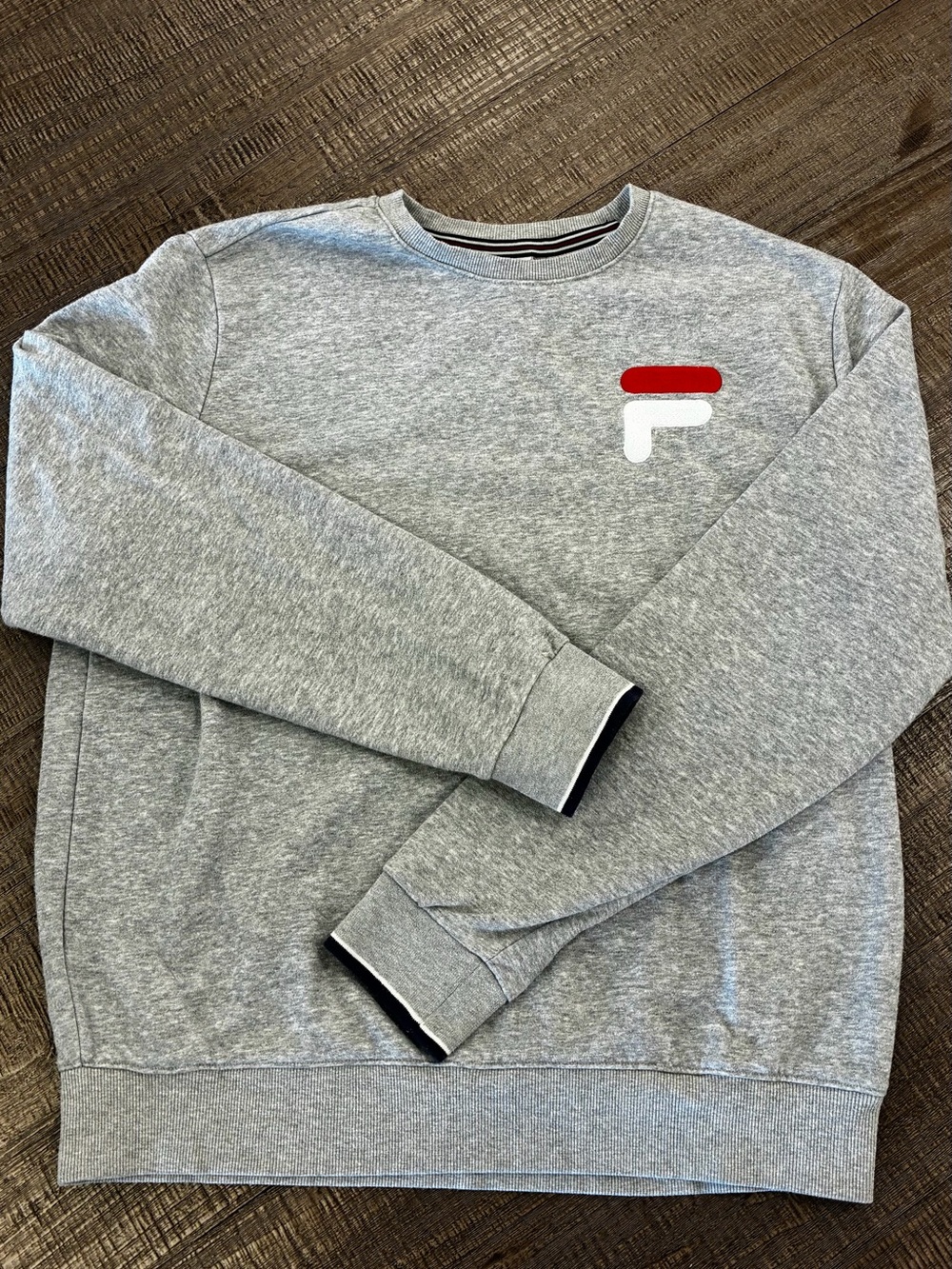 Fila Gray Crewneck Sweatshirt with Red & White Logo